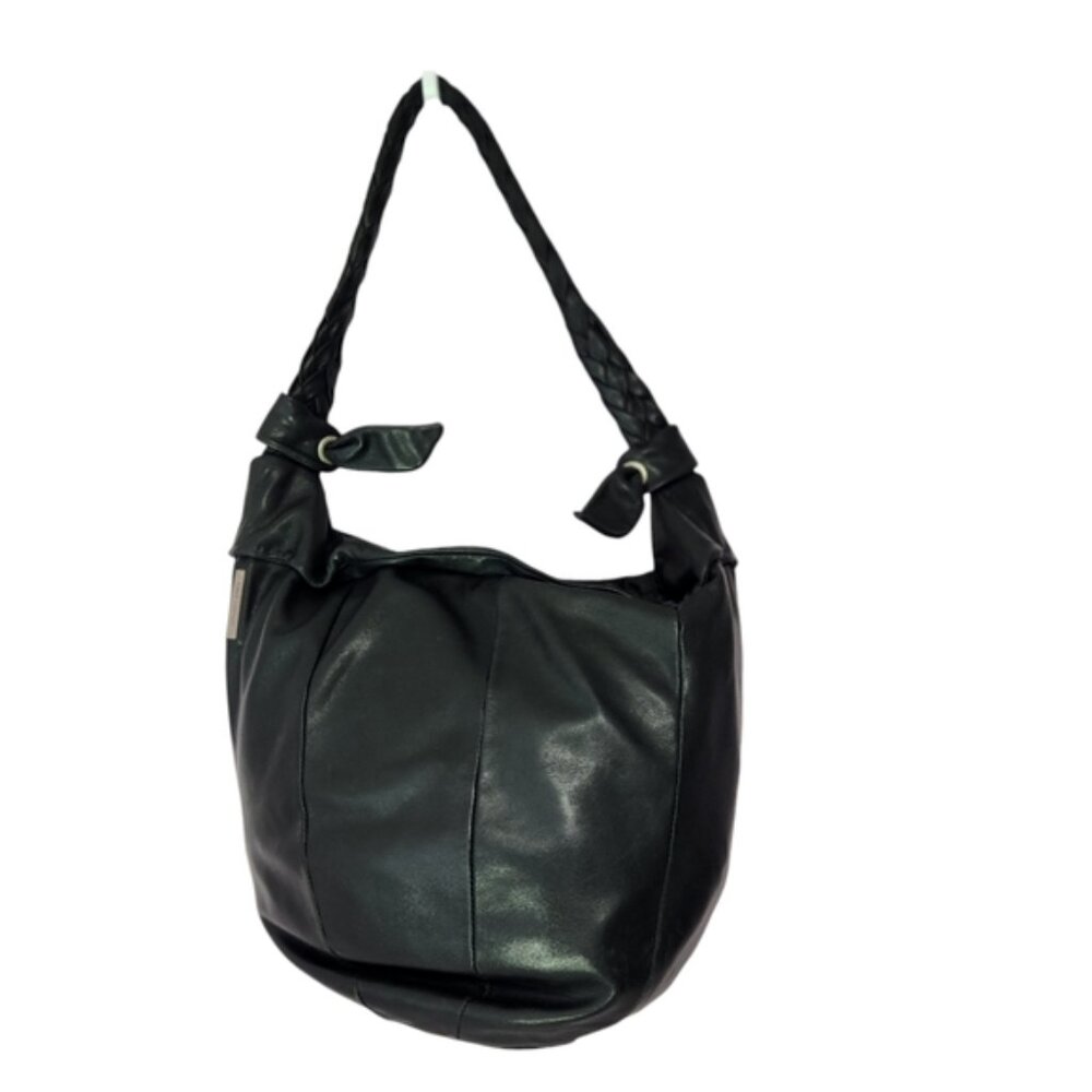 Renato Angi Venezia leather black shoulder bag